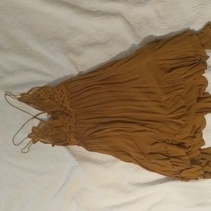 Free people party dress. Size small. Short. Flurry.  Mustard color